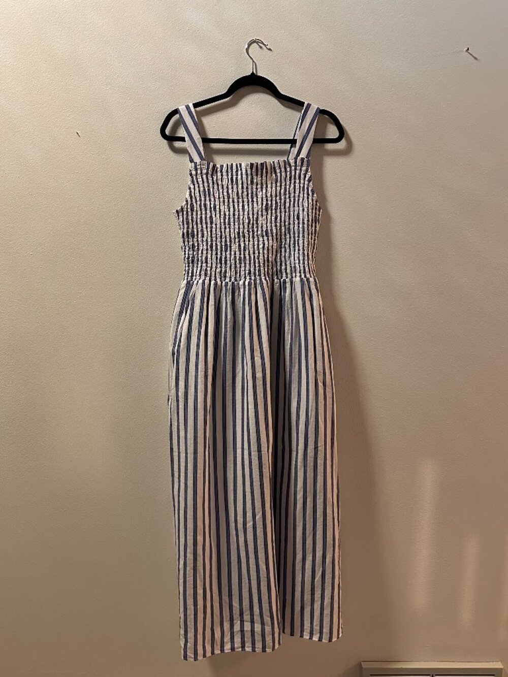 Everlane Blue and White Striped Midi Sundress - Picture 3 of 9